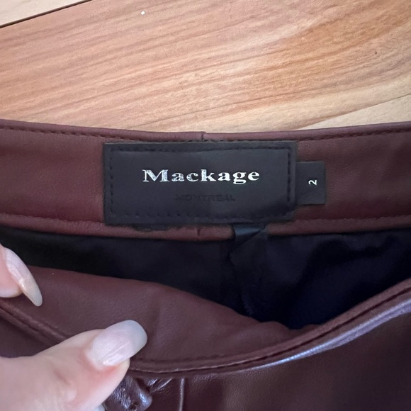 Mackage leather shorts burgundy brown size 2 - Picture 2 of 4